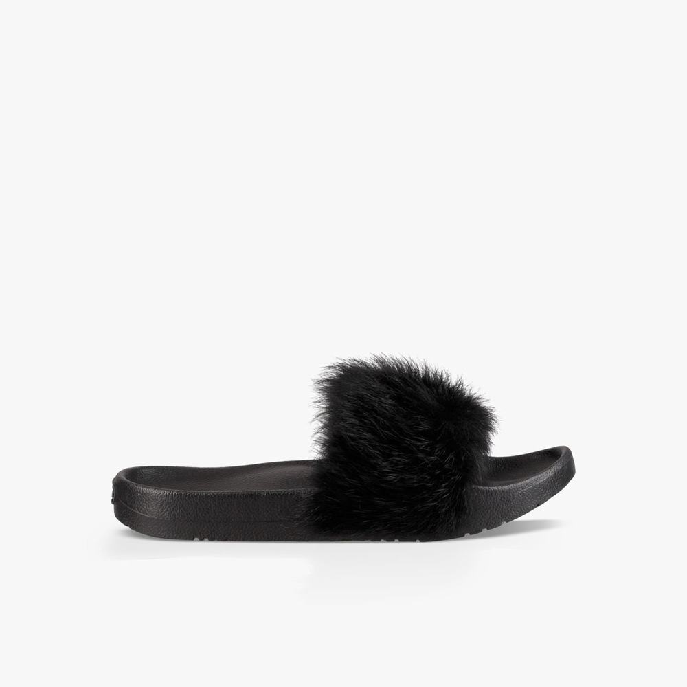 Tong UGG Royale Femme Noir Soldes 920WDNTY